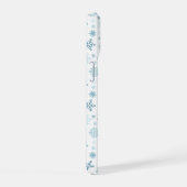 Schneeflocken in verschiedenen Schattierungen des iPhone 15 Hülle (Rechte Seite)