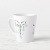 Schneeflocken Januar Geburtstag Blume Keramik Milchtasse (Linke Ecke)