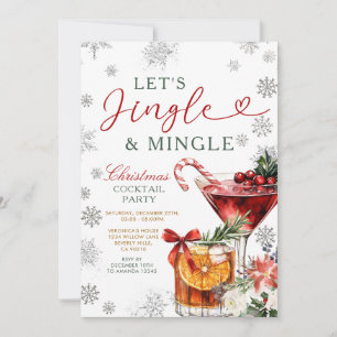 Schneeflocken Jingle & Mingle Weihnachtscocktail Einladung