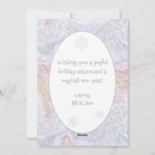 Schneeflocken JOY Weihnachtskarte – Individuelle N Feiertagskarte (Rückseite)