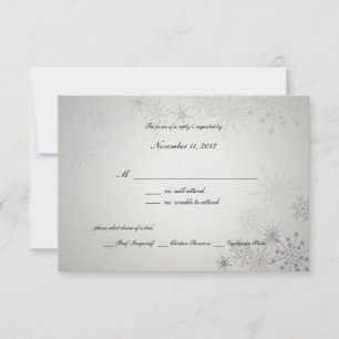 Schneeflocken-Juwelen/Silber RSVP Karte