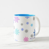 Schneeflocken Kaffee-Tasse Zweifarbige Tasse (VorderseiteRechts)