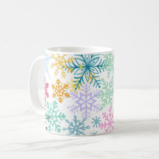 Schneeflocken Kaffeetasse (Vorderseite Links)