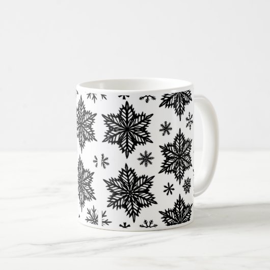 Schneeflocken Kaffeetasse (VorderseiteRechts)