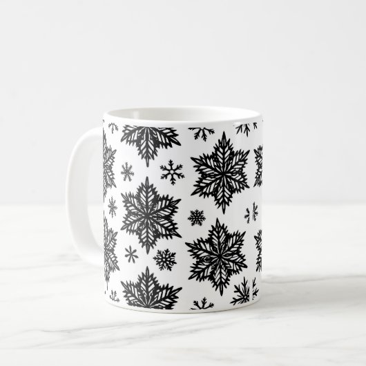 Schneeflocken Kaffeetasse (Vorderseite Links)