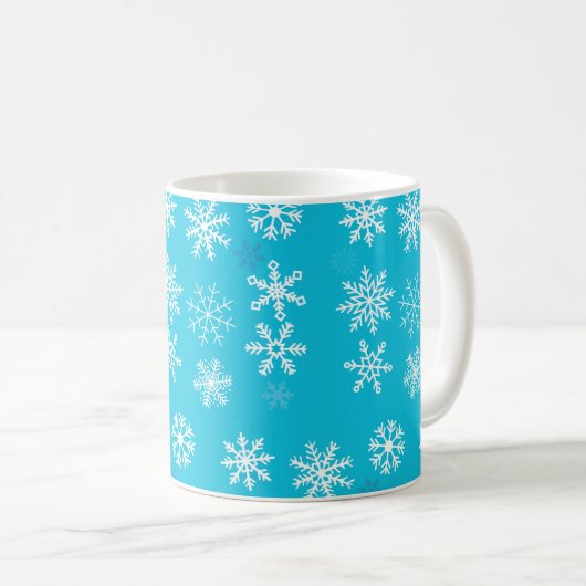 Schneeflocken Kaffeetasse (VorderseiteRechts)
