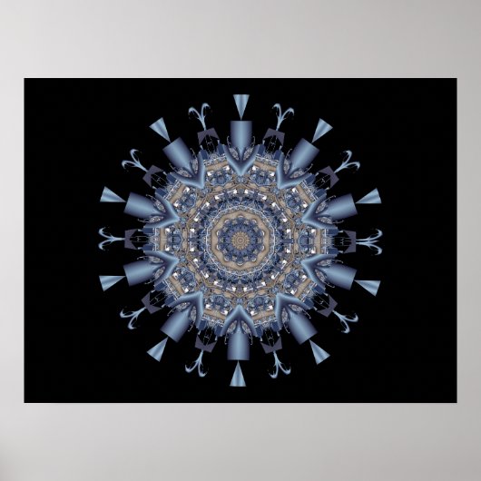 Schneeflocken-Kaleidoskop Poster (Vorne)