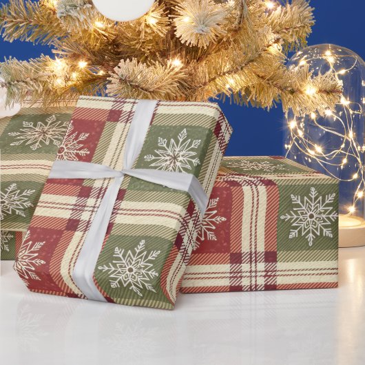 Schneeflocken-Karo Geschenkpapier (Feiertage)