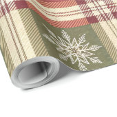 Schneeflocken-Karo Geschenkpapier (Rolleneckpunkt)