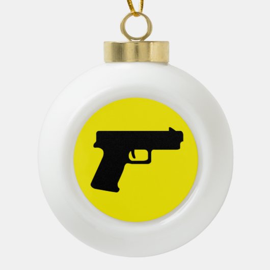 Schneeflocken Keramik Kugel-Ornament (Vorderseite)