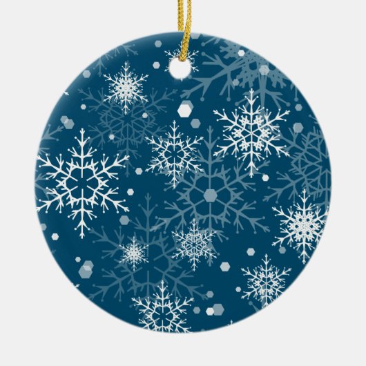 Schneeflocken Keramik Ornament (Vorne)