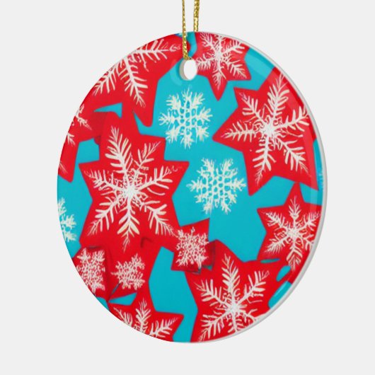 Schneeflocken Keramik Ornament (Links)