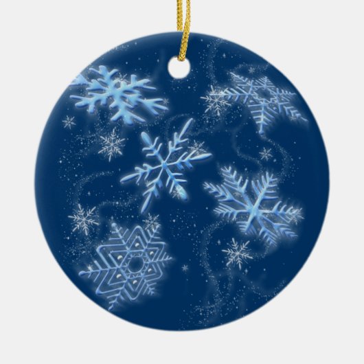 Schneeflocken Keramik Ornament (Vorne)