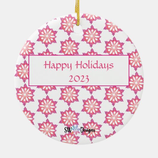 Schneeflocken Keramik Ornament (Hinten)