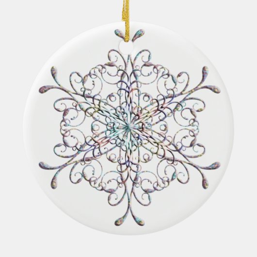 Schneeflocken Keramikornament (Hinten)