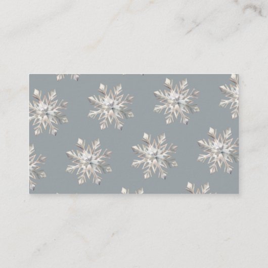 Schneeflocken Kinderdusche Windeln Windeln Begleitkarte (Rückseite)