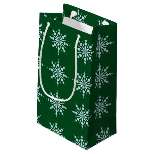 Schneeflocken Kleine Geschenktüte (Rückseite Schrägansicht)