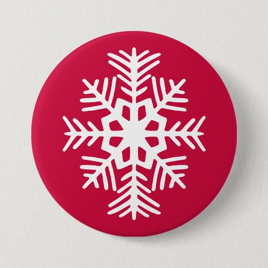 Schneeflocken-Knopf Button (Vorderseite)