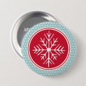 Schneeflocken-Knopf Button (Vorne & Hinten)