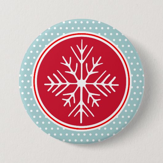 Schneeflocken-Knopf Button (Vorderseite)