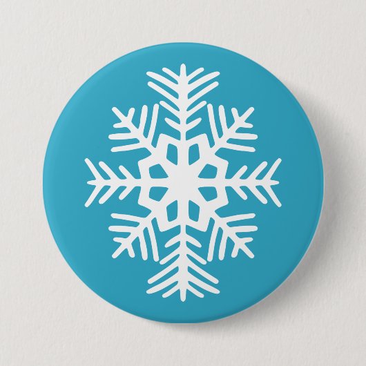 Schneeflocken-Knopf Button (Vorderseite)
