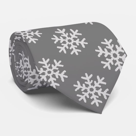 Schneeflocken Krawatte (Gerollt)