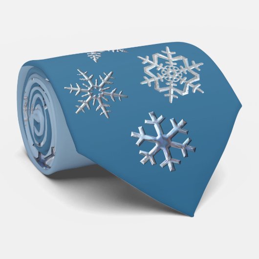 Schneeflocken Krawatte (Gerollt)