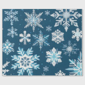 Schneeflocken-Kristalle-Packpapier Geschenkpapier (Flach)