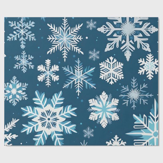 Schneeflocken-Kristalle-Packpapier Geschenkpapier (Flach)