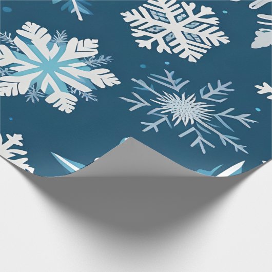 Schneeflocken-Kristalle-Packpapier Geschenkpapier (Ecke)
