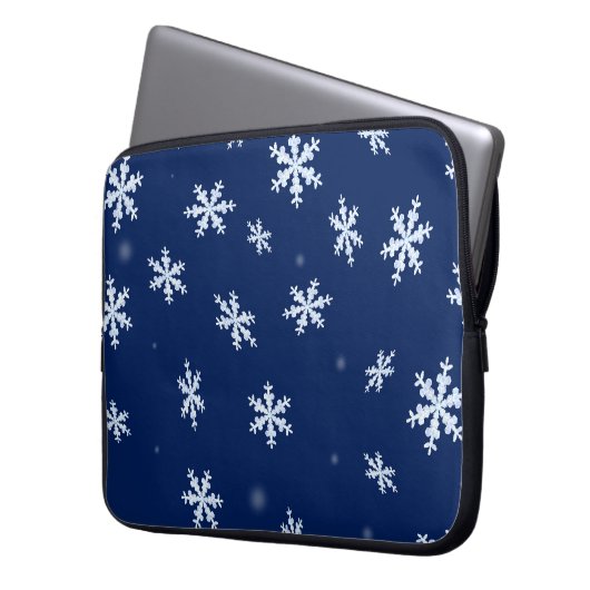 Schneeflocken Laptopschutzhülle (Vorderseite Links)