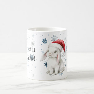 Schneeflocken Lass es schneien Bunny Weihnachtsmüt Kaffeetasse