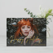 Schneeflocken Leicht & Foto(s) Urlaub Folieneinladung (Stehend vorne)