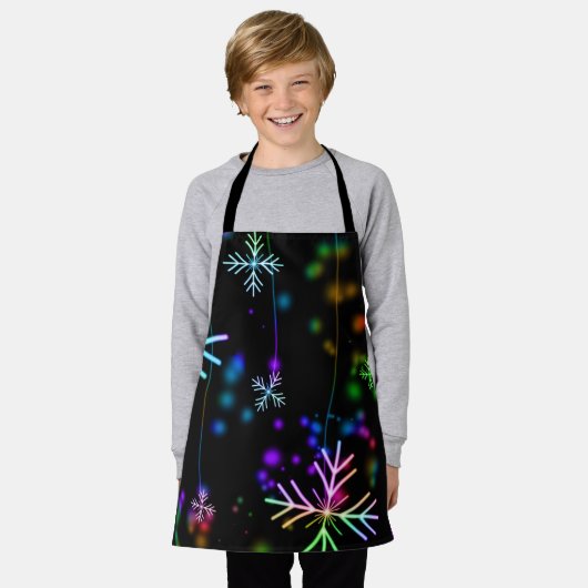Schneeflocken-Lichter-Hintergrund Schürze (Getragen)