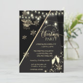 Schneeflocken, Lichter, Weihnachtsgebäck der Glasf Einladung (Stehend Vorderseite)