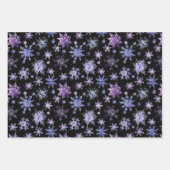 Schneeflocken lila geschenkpapier set (Vorderseite 3)
