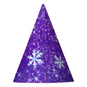Schneeflocken Lila Partyhütchen (Rückseite)