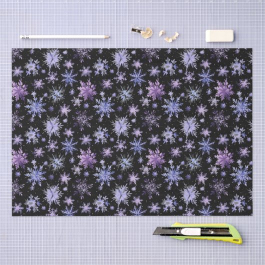 Schneeflocken lila seidenpapier (Handwerk)