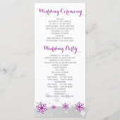 Schneeflocken lila & sternengrau Hochzeitsprogramm Programm (Rückseite)