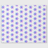 Schneeflocken Lila Weihnachtsfeiertag Muster Geschenkpapier (Flach)