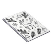 Schneeflocken Line Art Notizbuch Notizblock (Rechte Seite)