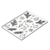Schneeflocken Line Art Notizbuch Notizblock (Linke Seite)