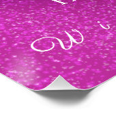 Schneeflocken Magenta Weißes Glossposter Poster (Ecke)