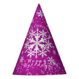 Schneeflocken Magenta White Partyhütchen