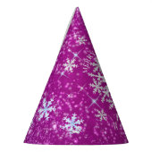 Schneeflocken Magenta White Partyhütchen (Links)