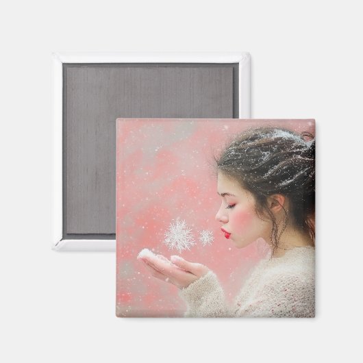 Schneeflocken Magnet (Vorderseite/Rückseite)