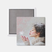 Schneeflocken Magnet (Vorderseite/Rückseite)