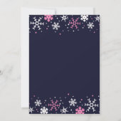 Schneeflocken marinebräunliches Party Einladung (Rückseite)