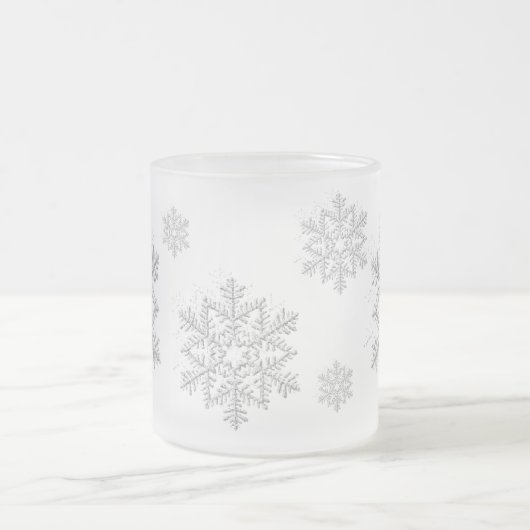 SCHNEEFLOCKEN MATTGLASTASSE (Mittel)