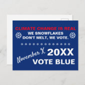 Schneeflocken Melt nicht, wir wählen Blue 2020-Wah Postkarte (Vorne/Hinten)